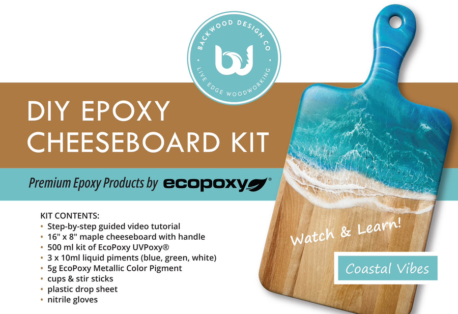 DIY Epoxy Cheeseboard Kit - Coastal Vibes - Single Kit